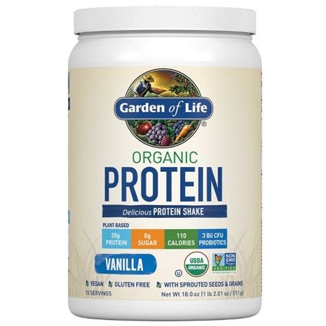 Garden Of Life Organic Vegan Protein Plant Based Powder - Vanilla ...