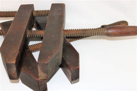 Antique Pair of Large 16” Wood Screw Clamps