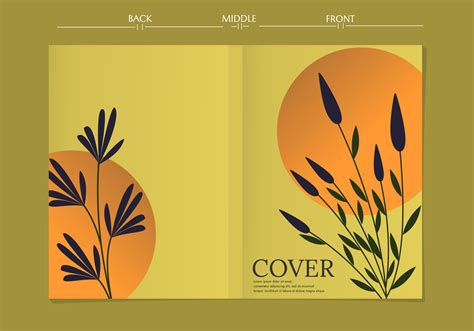 set of book cover designs with hand drawn floral decorations. elegant and simple foliage ...