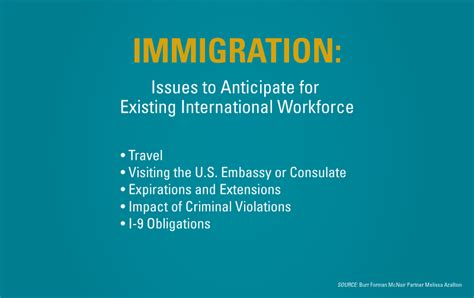 Immigration: Anticipating Issues for Existing International Workforce ...