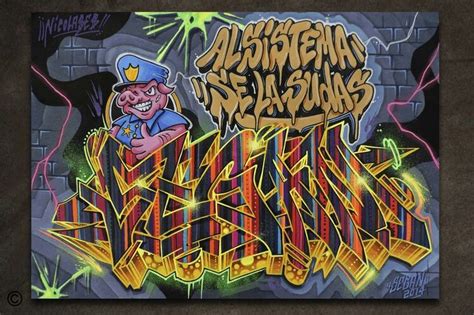 #Segan #Graffiti #Neon #Cops #Pigs | Graffiti, Neon, Comic book cover