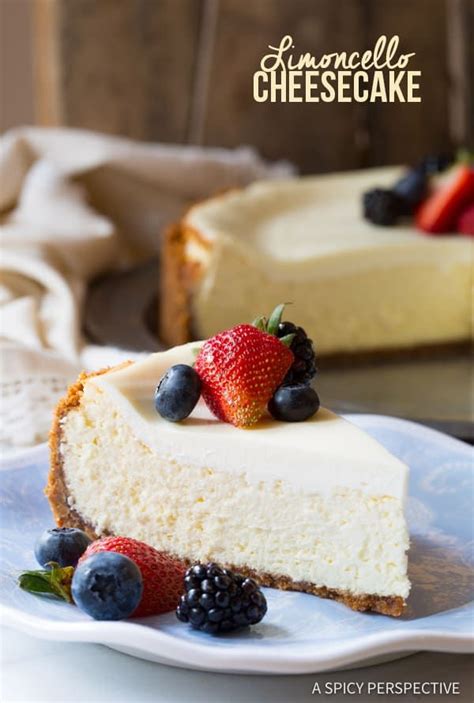 Heavenly Limoncello Cheesecake with Biscoff Crust | ASpicyPerspective.com | Cheesecake recipes ...