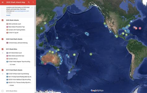 2020 Shark Attack Map • Tracking Sharks