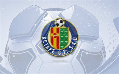 Download Getafe CF glossy logo, 4K, blue football background, LaLiga ...