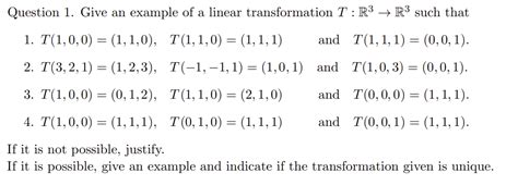 Solved Question 1. Give an example of a linear | Chegg.com