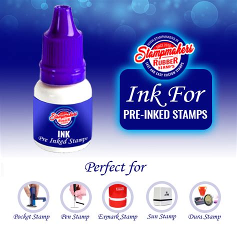 Perfect Refill ink for: Pocket Stamp, Pen Stamp, Exmark Stamps, Sun Stamps, Dura Stamps.