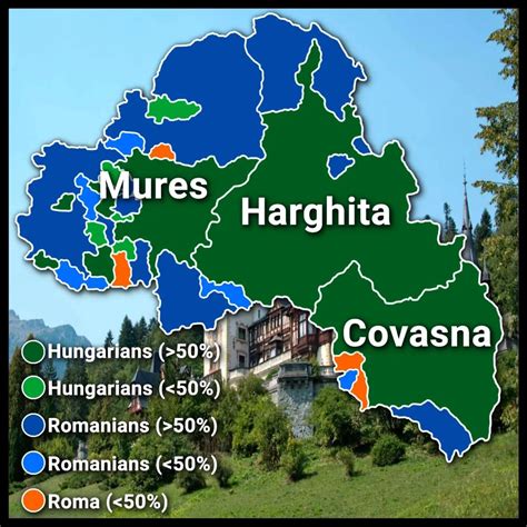 Ethnic map of three central Romanian counties,... - Maps on the Web