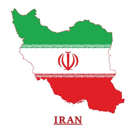 Iran National Flag Map Design, Illustration Of Iran Country Flag Inside ...