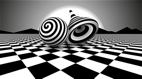 Fond d'écran : illusion d'optique, optical art, noir, blanc 8000x4500 ...