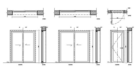 Sliding Door Main Elevation And Installation Drawing Details Dwg File