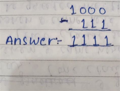 1000-111 in binary subtraction - Brainly.in