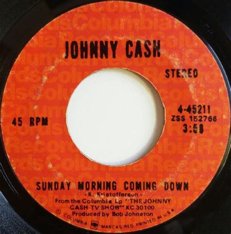 Johnny Cash - Sunday Morning Coming Down / I'm Gonna Try To Be That Way (1970, Terre Haute ...