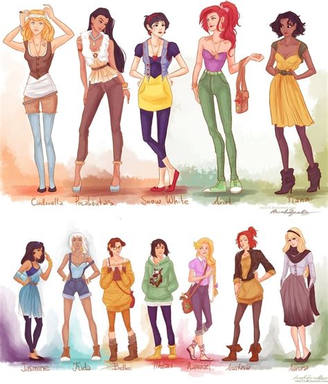 Disney princesses (+ Anastasia) get a 21st century makeover. : geek