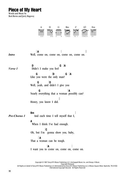 Piece Of My Heart by Janis Joplin - Guitar Chords/Lyrics - Guitar Instructor