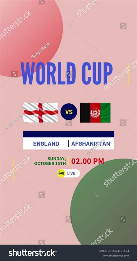 England Vs Afghanistan Cricket World Cup Stock Illustration 2374131423 ...