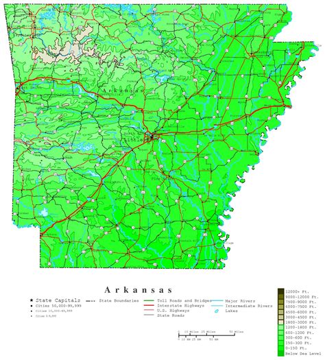 Arkansas Contour Map