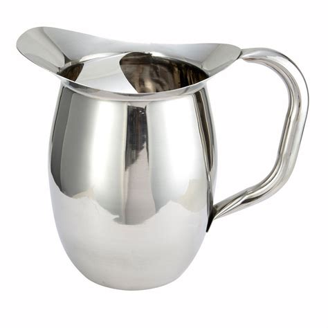 Service Ideas Bell Pitcher Ice Guard Stainless Steel Pitcher with Ice Guard 2 Liter Rose Gold