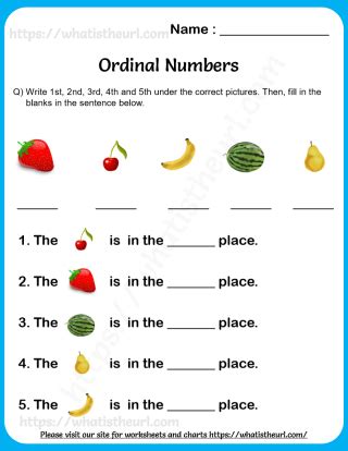 Ordinal Numbers Worksheets for Grade 1 - Exercise 2 - Your Home Teacher