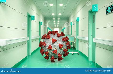 Covid-19 Virus Inside a Hospital Stock Illustration - Illustration of ...