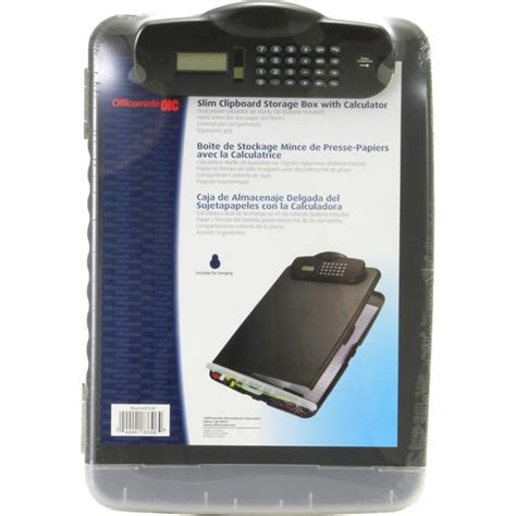 Officemate Slim Clipboard Storage Box With Calculator - 10" X 14 1/2 ...