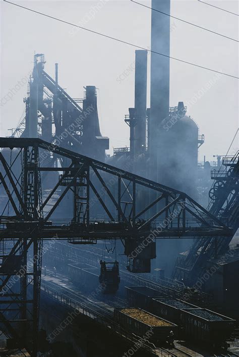 Smoke Pollution from Steel Mill - Stock Image - C012/1458 - Science Photo Library