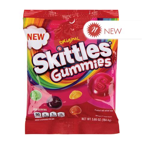 SKITTLES ORIGINAL GUMMIES 5.8 OZ PEG BAG