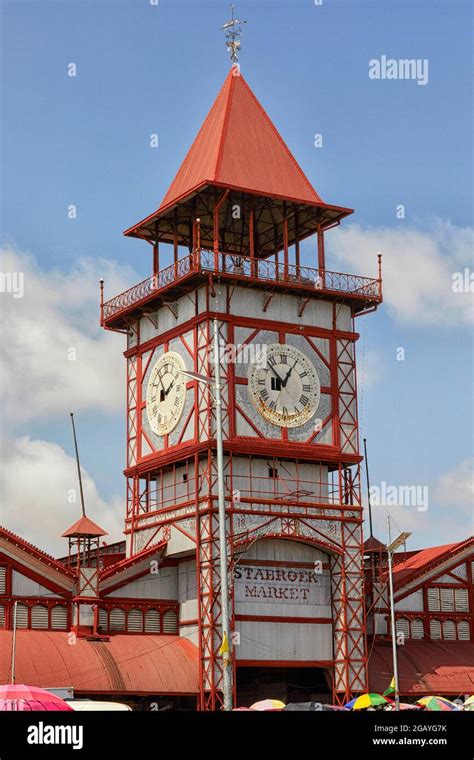 Stabroek Market clock tower in Georgetown Guyana South America Stock Photo - Alamy