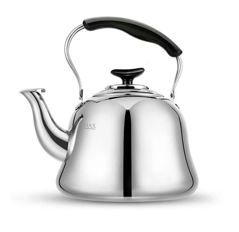 Tea Kettle Stovetop Whistling Teakettle Teapot, Stainless Steel, Thin Base, Mirror Finish, 2 ...