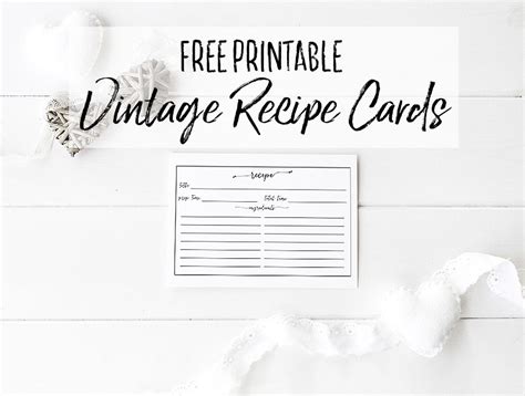 Free Printable Vintage Farmhouse Recipe Cards - Our Handcrafted Life