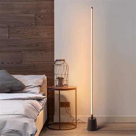 LED Floor Lamp, Three-Tone Light Bar Floor Lamp Modern Linear Art Decorative Floor Lamp Simple ...
