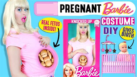 DIY Pregnant Barbie Doll Costume | Knocked Up Barbie | How To Make ...