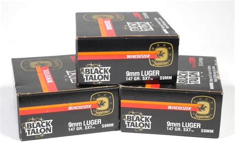 Lot - (3) Box BLACK TALON 9mm Winchester Ammo 60 rds