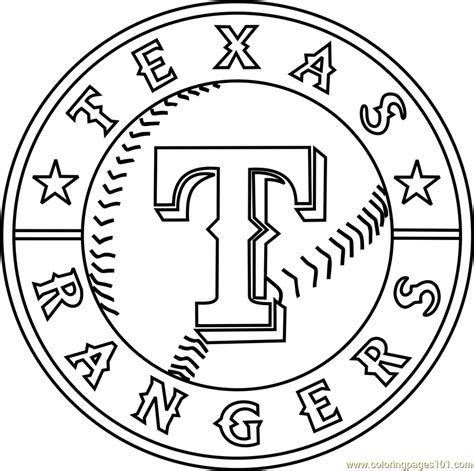 Texas Rangers Logo Coloring Page for Kids - Free MLB Printable Coloring ...