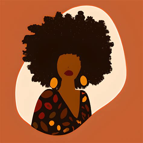 Afro American Abstract Black Girl Illustration Boho Style Curly Hair · Creative Fabrica