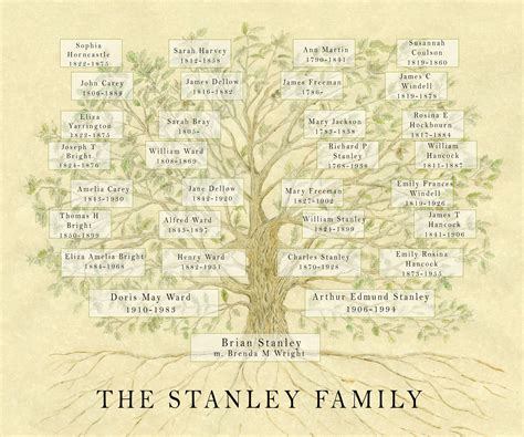 A custom family tree chart of your family tree to celebrate your ...