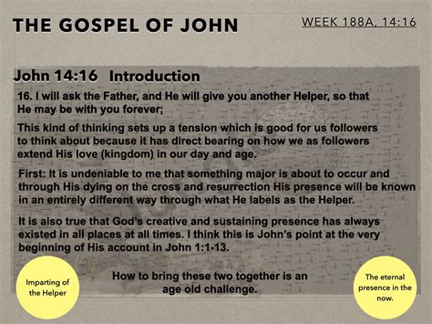 The Gospel Of John (Week 188A) John 14:16 - Christ in the Rockies | Men ...