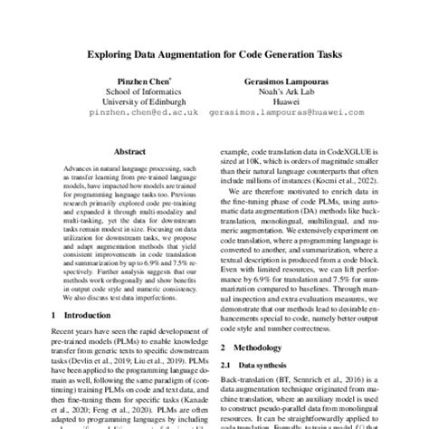 Exploring Data Augmentation for Code Generation Tasks - ACL Anthology