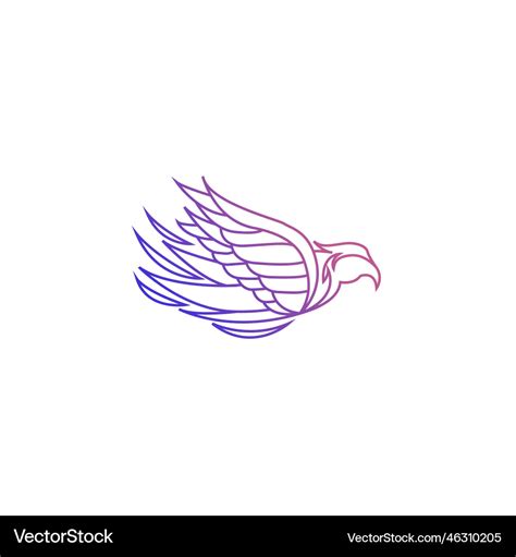 Eagle line art logo abstract isolated template Vector Image