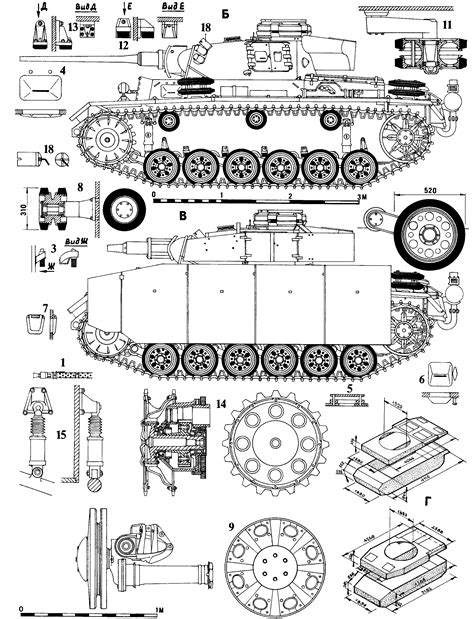 Panzer III Blueprint - Download free blueprint for 3D modeling