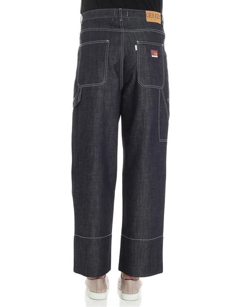 KENZO Denim Black Carpenter Jeans for Men - Lyst