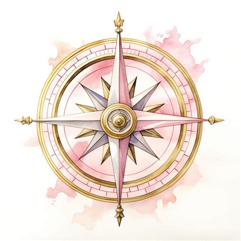 Premium Photo | There is a watercolor drawing of a compass rose on a white background generative ai