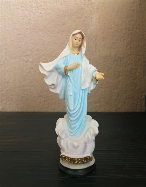 Virgin Mary Statue Medjugorje 5.5 Blessed Mother Mary | Etsy