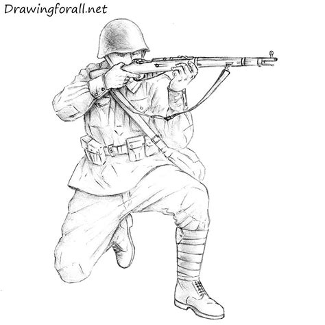 How to Draw a Soviet Soldier | Солдат, Наброски, Рисовать