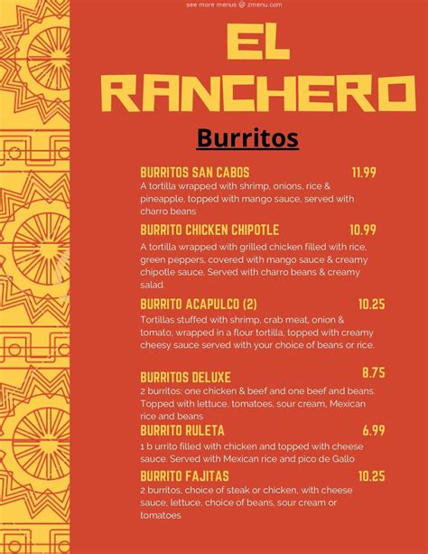 Online Menu of El Ranchero Mexican Restaurant Restaurant, Emporia, Virginia, 23847 - Zmenu