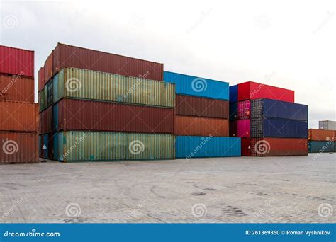 Cargo Containers. Cargo Container Yard Stock Photo - Image of storage, loading: 261369350