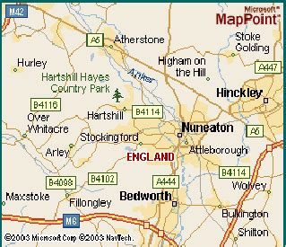 Nuneaton Map - United Kingdom