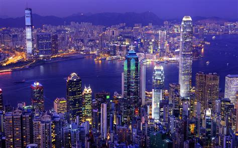 Download Cityscape Night City Man Made Hong Kong HD Wallpaper