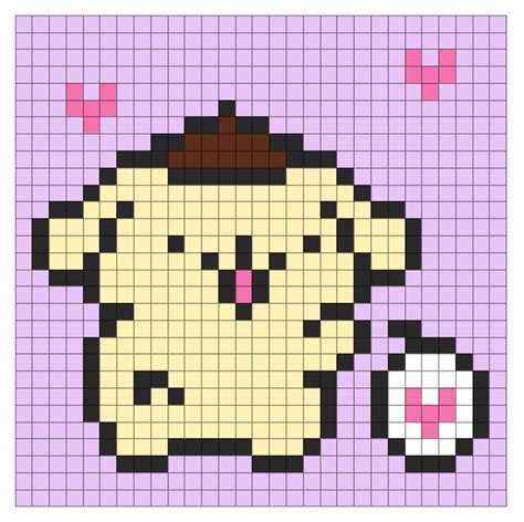 Sanrio Pompompurin 2D Pixel Art Pix Brix | Pixel art, Easy pixel art, Pixel art pattern