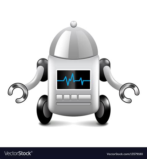 Robot on wheels isolated on white Royalty Free Vector Image