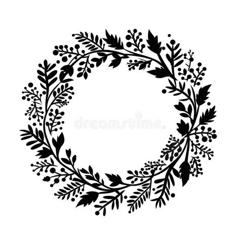 Christmas Wreath Clipart Black White Stock Illustrations – 426 ...